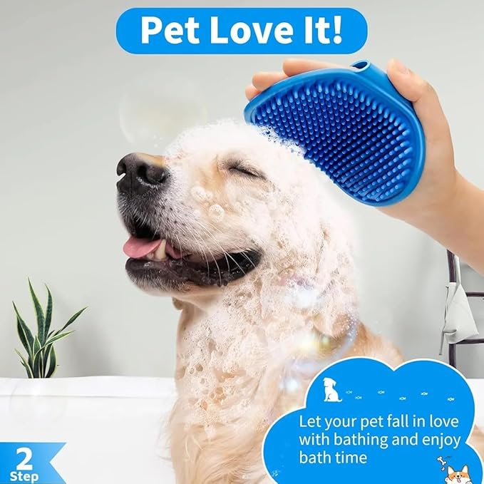 Self Cleaning Slicker Brush, Dog Cat Bunny Pet Grooming Shedding Brush, Easy to Remove Loose Undercoat, Pet Massaging Tool Suitable for Pets with Long or Short Hair (Blue)