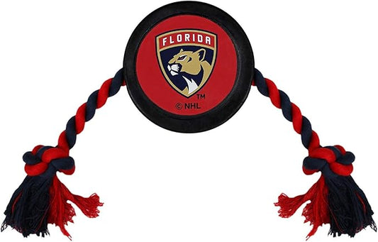 Pets First NHL Florida Panthers Puck Toy for Dogs & Cats. Play Hockey with Your Pet with This Licensed Dog Tough Toy Reward!