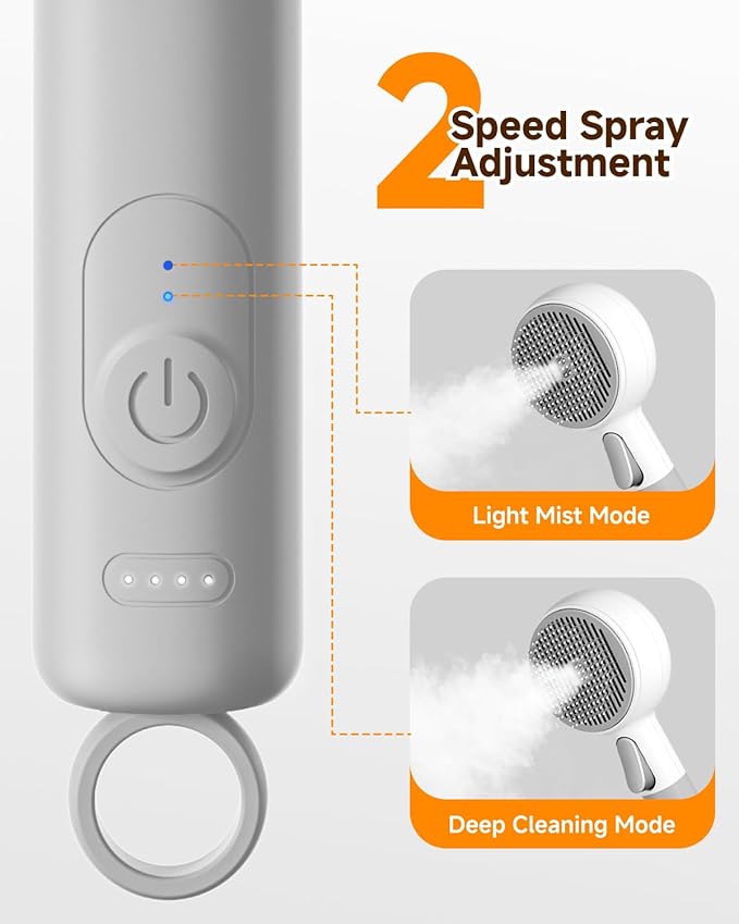 Pet Brush for Cats & Dogs Steam, 3-in-1 Steam Beauty Pet Comb, 2-Speed Spray Settings, Removes Dander and Deshedding Tool, One-Touch Self-Cleaning Hair Brush, for Long and Short Hair Pets