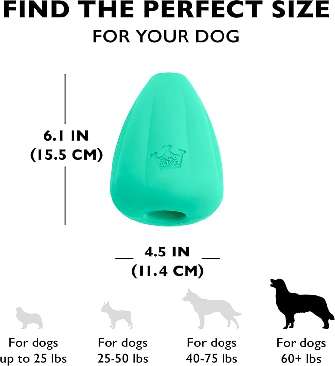 Chew King Premium Treat Dog Toy, Extremely Durable Natural Rubber Toy, Bacon Flavored Dog Toy