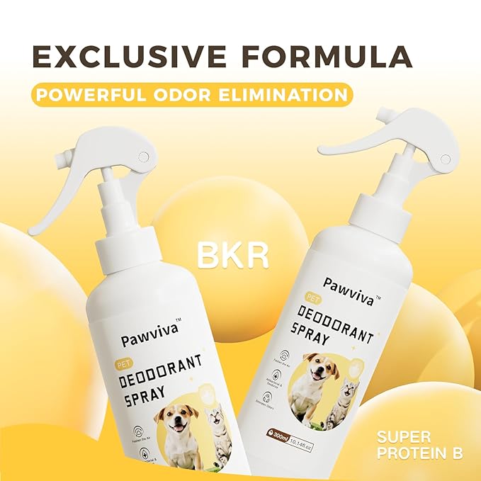 Pet Deodorant Spray for Dogs and Cats, 300ml/10.14 fl oz Keep Fresh Perfumed for Animals Solution for Healthy Pet Skin Spray