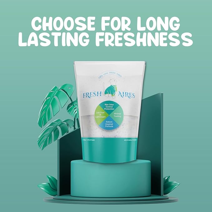 Silica Crystal Cat Litter | Unscented, Lightweight, Non-Clumping, Low Dust & Tracking, Long-Lasting Odor Control Cat Litter for Cats and Kittens | 6 Lb Bag of Crystal Litter