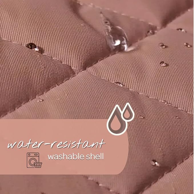 4 Cats & Dogs Mew Mew Travel Pet Bed – Soft Carrier for Small Dogs & Cats, Water-Resistant Quilted Shell, Adjustable Belts, Anti-Slip Bottom, Portable Pet Bed & Travel Bag - Rose