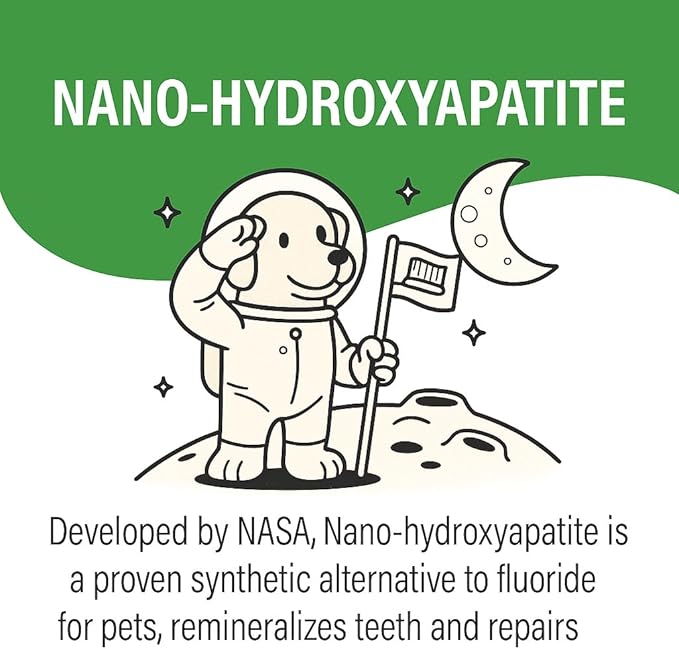 Remineralizing Dog Toothpaste with Nano-Hydroxyapatite – Bacon Flavor, Fluoride-Free & Safe to Swallow, Veterinarian Reviewed, Made in USA, Fights Plaque & Freshens Breath (4 oz)