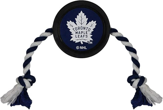 Pets First NHL Toronto Maple Leafs Puck Toy for Dogs & Cats. Play Hockey with Your Pet with This Licensed Dog Tough Toy Reward!