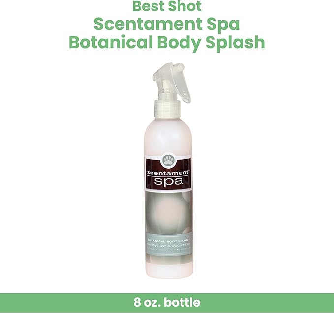 Best Shot Scentament Spa Botanical Body Splash, Body Spray For Pets, Cat And Dog Cologne Spray, Cucumber Melon, 8 Oz.