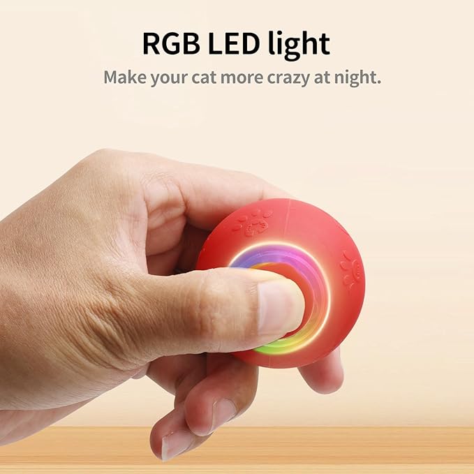 Interactive Cat Toys for Bored Indoor Cats - Motion Activated, RGB Lighting, 2 Speed Settings & 3 Modes - for Cats & Kittens!
