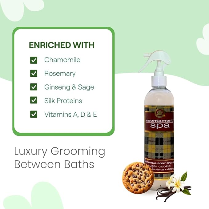 Best Shot Scentament Spa Botanical Body Splash for Dogs & Cats, Dog Cologne, Deodorizing Spray, Conditioning Pet Grooming Mist & Dog Detangler Spray, Apricot Lily Scent, 8 fl oz