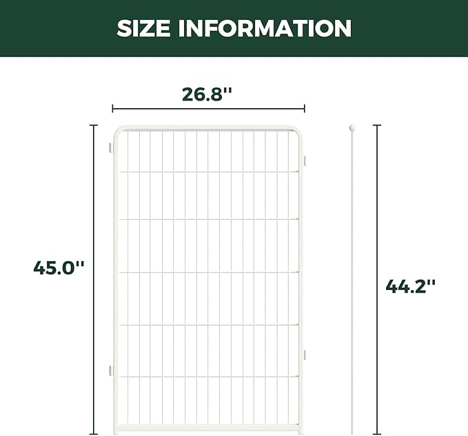 FXW Homeplus Unleashed Indoor Dog Playpen - Stress-Free and Safe Play, Heavy Duty 45 Inch 4 Panels Dog Pen for Large Dogs, White│Patented