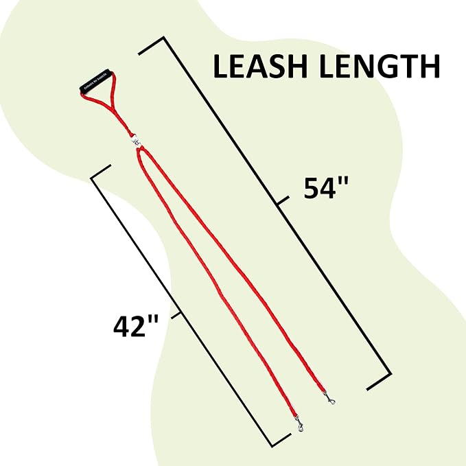 Caldwell's Pet Supply Co. Dual Dog Leash, Double Dog Leash for Two Dogs, Tangle Free, Heavy Duty Double Ended Tandem Leashes with Padded Handle, Tangle-Free Swivel, for Small, Medium or Large Dogs