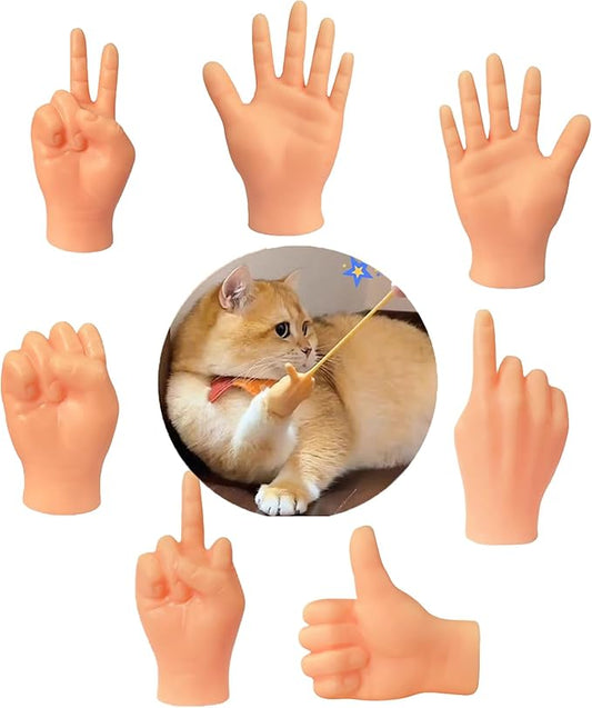 Tiny Hands,Cat Interactive Small Fingers,High Elasticity Hands for Cats,Mini Hands for Cats,Funny Toys. (High Elasticity-7PCS)