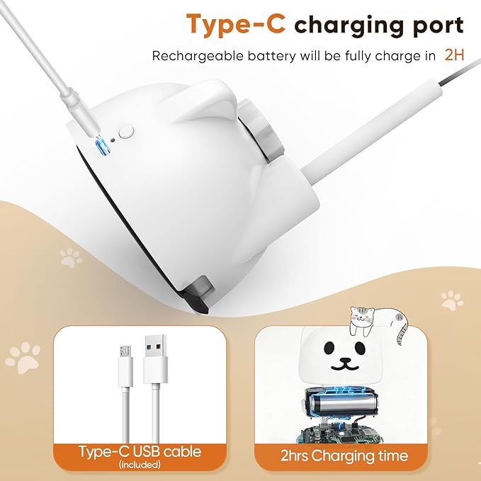 Interactive Cat Toys for Indoor Cats - Automatic Flying Bird Feather Toy, USB Rechargeable Electric Cat Teaser with Strong Suction Base, Smart Motion Activated Self-Play Enrichment Toy for Bored Cats