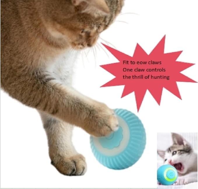 HIPIDOG 2-Pack Cat Ball Toy with Catnip - Interactive Toys for Indoor Cats, Gift Set for Bored Kittens & Adult Cats