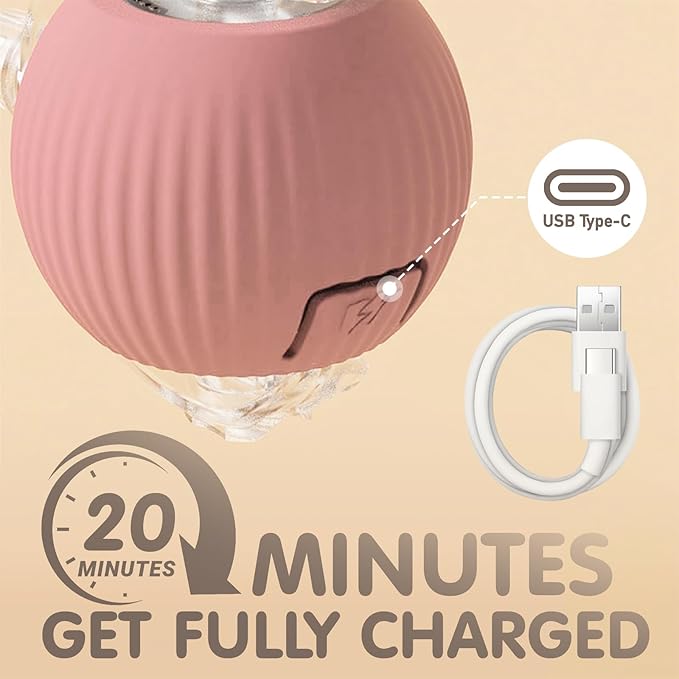 Rocfish Durable Interactive Cat Toys for Indoor Cats, Smart Automatic Cat Chase Ball Toy, Upgraded Speedy Tail Kitten Toy for Bored Indoor Adult Pets (Pink)