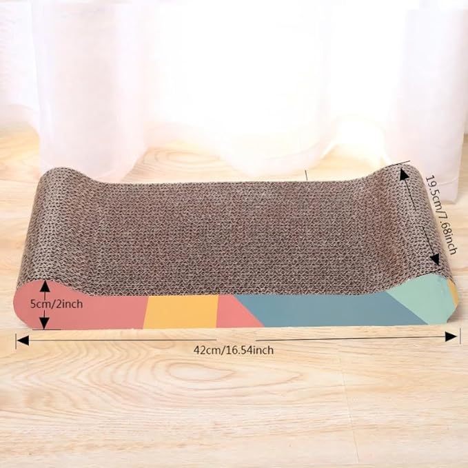 Cat Scratch Board, 4 Pack Corrugated cat Scratch pad, pet cat Toys, Reversible cat Scratch Toys Bone Type Durable Cat Scratching Board Reversible with Catnip for Furniture Protection