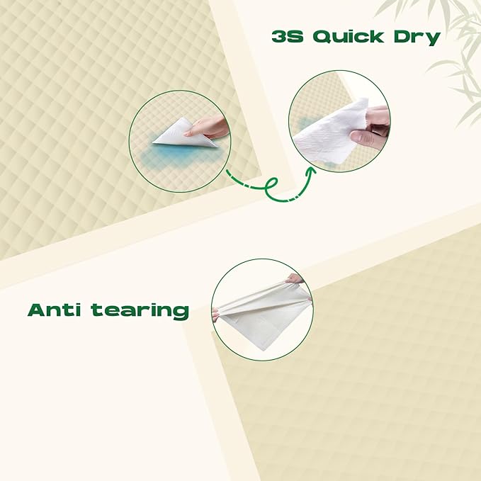 Puppy Pads 30 Count Small 22x22in Bamboo Training Pads Deodorizing Leakproof Quick Drying Dog Pee Pads Super Absorbent Disposable Pee Pads for Dogs Puppies, Doggie, Cats, Rabbits