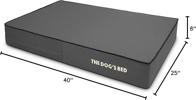 The Dog’s Bed Orthopedic Memory Foam Dog Bed, Large Grey & Black, Waterproof, Supportive Dog Bed with Replaceable Covers, Veterinary Approved