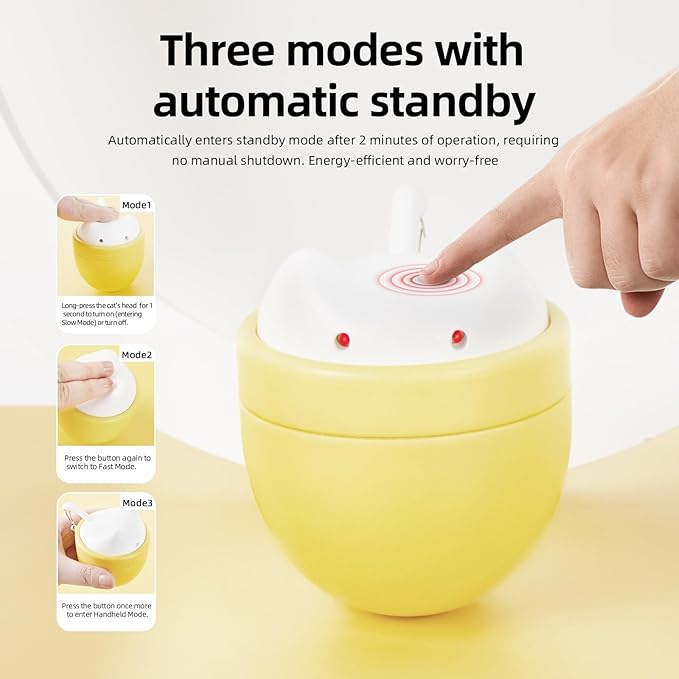 Automatic Cat Laser Toy with Double Laser & One-Tap Button-Self-Rotating Interactive Toys for Indoor Cats, Rechargeable Laser Cat Chaser