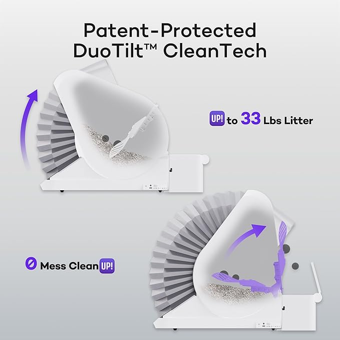 Popur X5 Cat Robot Kitty Litter Box Automatic Self Cleaning for Multiple Large Cats - Core Bundle Best Value Includes Smart Sifting Litter Pan, Odor Control Plastic Waste Bin, Extra Liner & Trash Bags