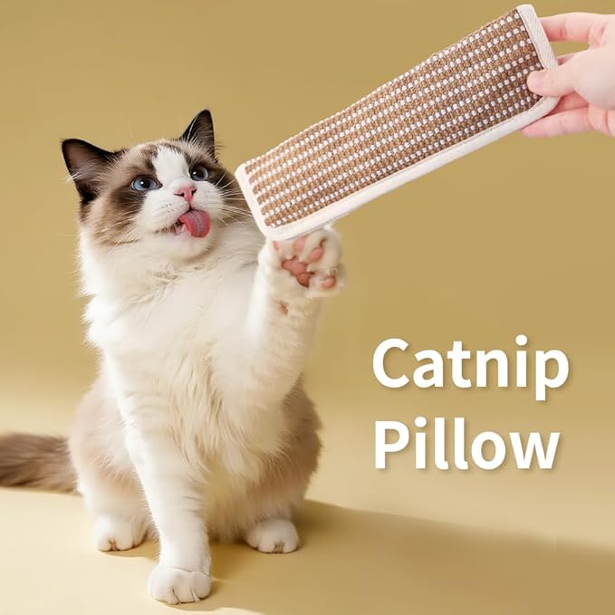 PAZ'S GIFT Cat Toy Stuffed with Plenty of Organic Catnip. Indoor Kittens Love Scratching and Kicking This Toy. Made of Soft sisal Material, its Interactive chew Design Keeps Bored Cats Entertained.