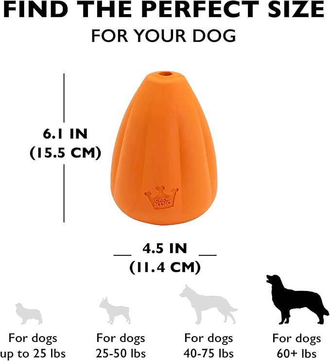Chew King Premium Treat Dog Toy, Extremely Durable Natural Rubber Toy, Bacon Flavored Dog Toy