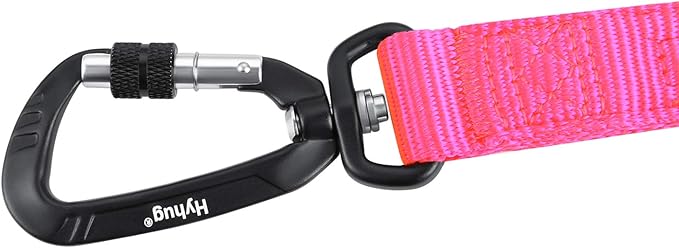 Hyhug Pets 24 Inches Heavy Duty Short Leash with Comfortable Handle and Lightweight Aviation Aluminium Clip Lead- for Large Medium Dogs Daily Necessities. (Hot Pink)