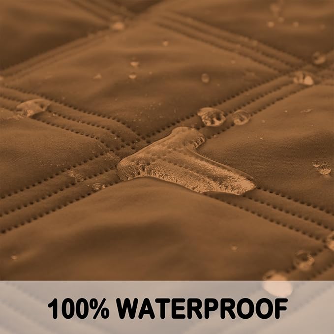 fuguitex Waterproof Dog Blanket Reversible for Small Dogs Resistant Leakproof Washable Couch Cushion Bed Protector Cover for Indoor Furniture Pet Friendly（52"*82",Brown+Brown