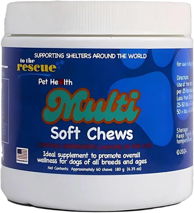 to The Rescue Dog Multivitamin Supplement - Ideal Supplement to Promote Overall Wellness for Dogs of All Breads and Ages - Assist in Maintaining a Healthy and Fit Lifestyle for Your Dog - 60 Chews