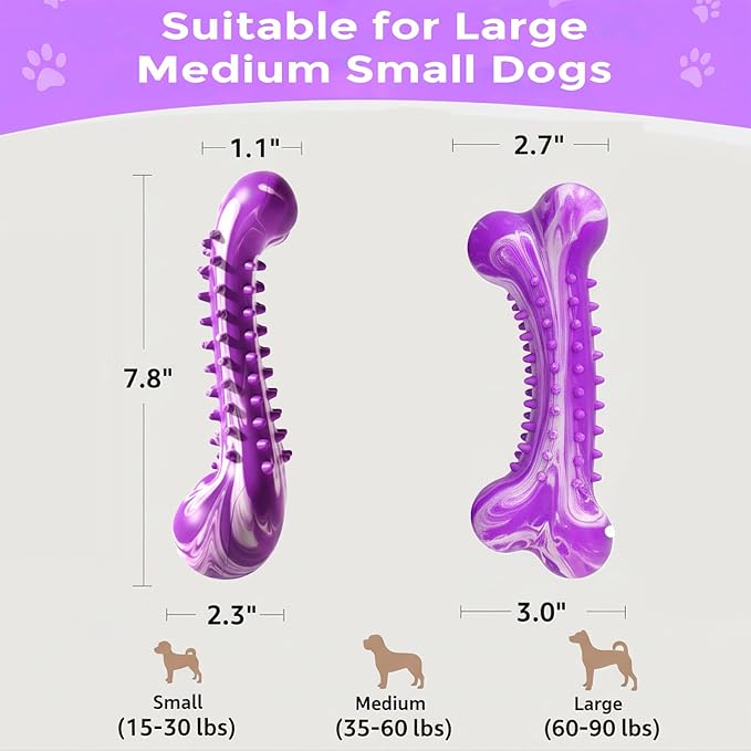 Dog Toys for Aggressive Chewers, Long Lasting Dog Chew Toys - Interactive Rubber Bone Toy for Large, Medium Breed - Large Dogs Toy Keep Them Busy