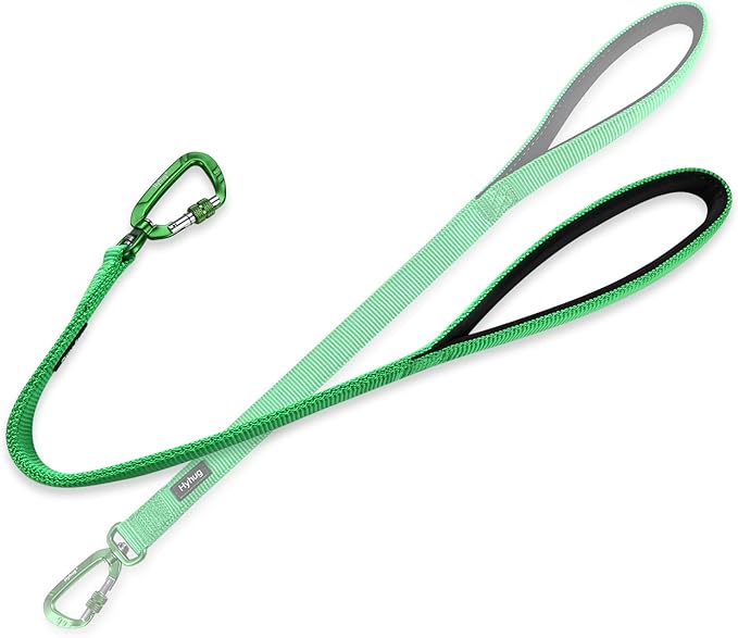 Hyhug Pets 24 Inches Heavy Duty Short Leash with Soft Handle and Lightweight Aviation Aluminium Clip Lead- for Large Medium Dogs Daily Necessities. (24 Inches, Lime Green)