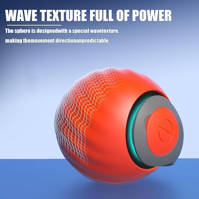 Interactive Cat Toys for Indoor Cats, 2Packs and 4 Tails Automatic Moving Cat Toys Ball,Cat Toy,Two Speed Tails Adjustment (Orange + Blue)