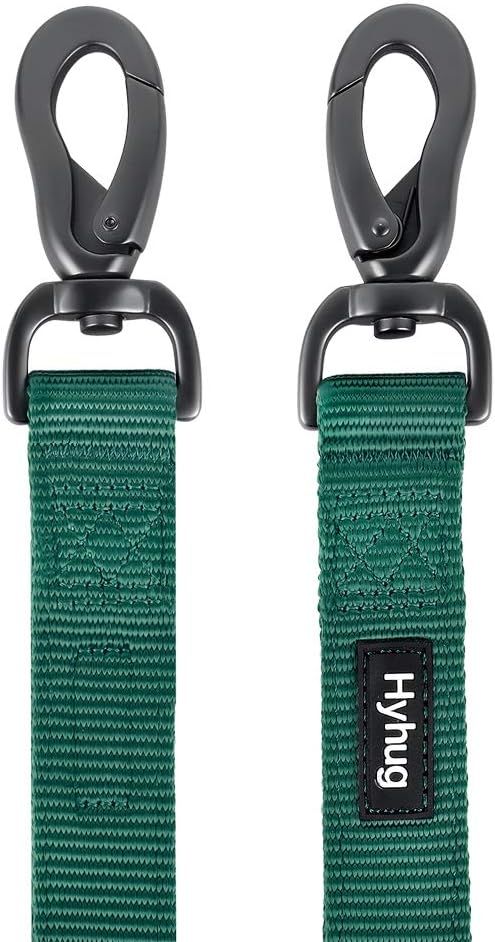 Hyhug Nylon Short Dog Leash with Soft Padded Handle, Single Handle Leash, Durable Heavy Duty, Ideal for Anti-Pulling Dog Training,Perfect for Large Medium Small Breeds (18 Inches, Dark Green)