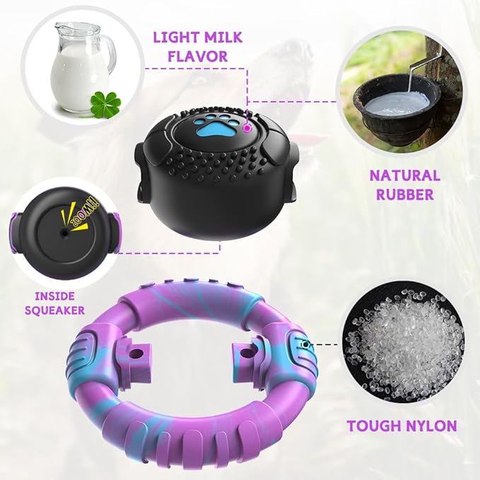 Dog Toys for Aggressive Chewers Large Medium Small Breed Indestructible Durable Tough Dog Chew Toys to Keep Them Busy Nylon Rubber Interactive Dog Toys