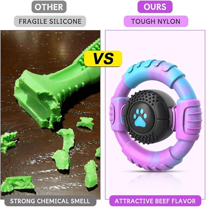 Dog Toys for Aggressive Chewers Large Medium Small Breed Indestructible Durable Tough Dog Chew Toys to Keep Them Busy Nylon Rubber Interactive Dog Toys