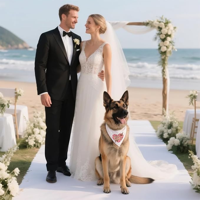 Heart Breaker White Dog Bandana, Flirty Valentine's Gifts for Couple Boyfriend Girlfriend, Birthday for Dog Mom Dad Romantic Puppy Owner, Funny Pet Scarf Accessory Photo Prop