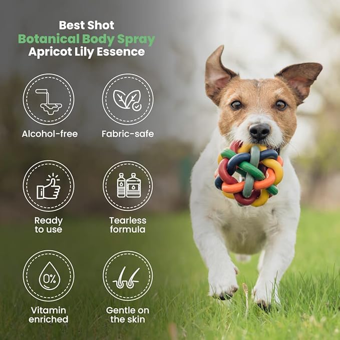 Best Shot Scentament Spa Botanical Body Splash, Body Spray Conditioner for Pets, Cat and Dog Cologne Spray, Alcohol-Free, Ready To Use, Apricot Lily, 8 Oz.