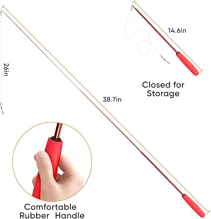 Cat Toys for Indoor Cats, 13 Packs Interactive Cat Wand Toy Set with Feather＆Ribbon Refills, Feather Toys for Exercise, Playtime and Boredom Relief with Kitten