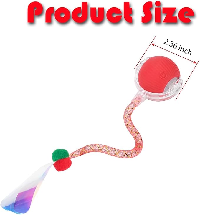 Speed 2.0 Tail Interactive Cat Toys for Indoor Cats, Chirping & Motion Activate Ca t Toy, Smart Kitten Rolling Ball Moving Ball Toys, Rechargeable Dog Cat Bal l for Enrichment Exercise (Pink)