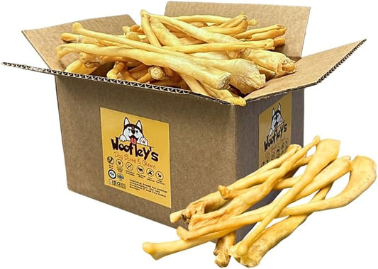 Woofley's Lamb Tail Dog Chew- (50 Count) - Meaty Chew Bones for Dogs - No Splinter Dog Bones - Tail chew for Small Dogs