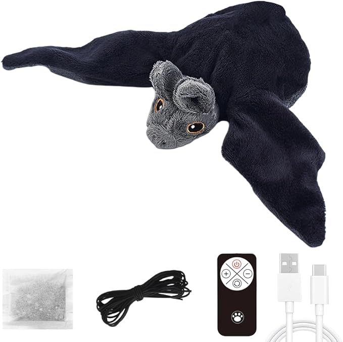 Flapping Bird Cat Toy, 2026 Upgrade Simulated Chirping Bird Cat Toy Flapping Wings, Rechargeable Toy for Indoor Cats (Black)