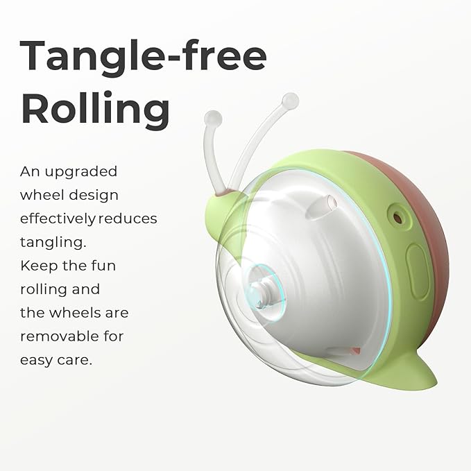 Cheerble Interactive Cat Toy for Indoor Cats, Wicked Snail Kitten Toys, Automatic Cat Toys with LED Lights, Rechargeable Moving Toys for Cats, Smart Stimulating Electric Pet Toy (Brown)