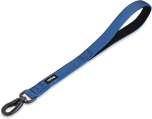 Hyhug Pets Premium Upgraded Durable Nylon 18 Inch Short Leash with Soft Padded Neoprene Lined Handle for Medium Large Giant Dogs, Daily Use and Professional Training. (18 Inches, Classic Blue)