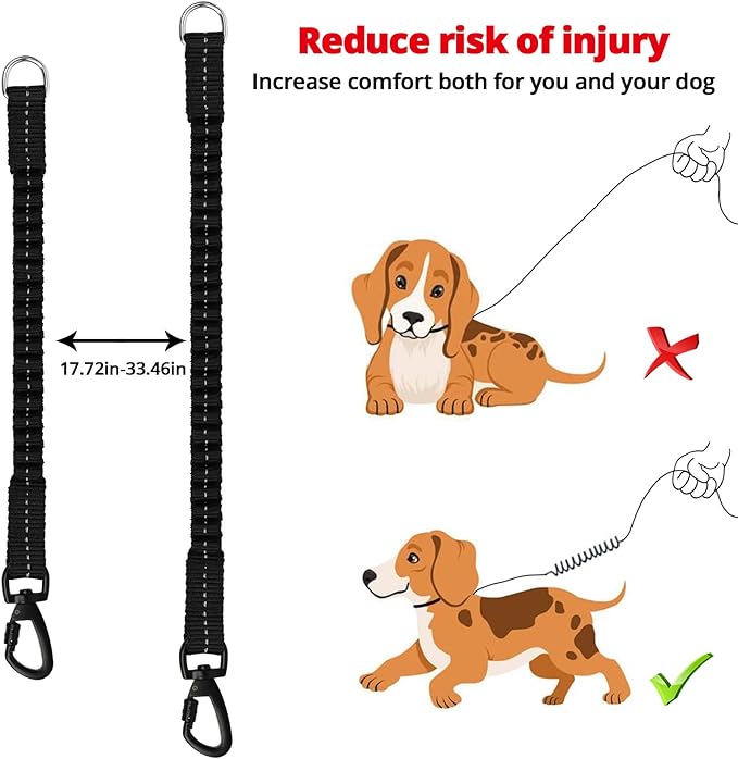 Long Dog Leash 15 FT: Heavy Duty Rope Leashes for Dogs Training with Swivel Lockable Hook Reflective Threads Bungee and Padded Handle - Dog Lead for Large Small Medium Dogs Outside Walking Hiking Red