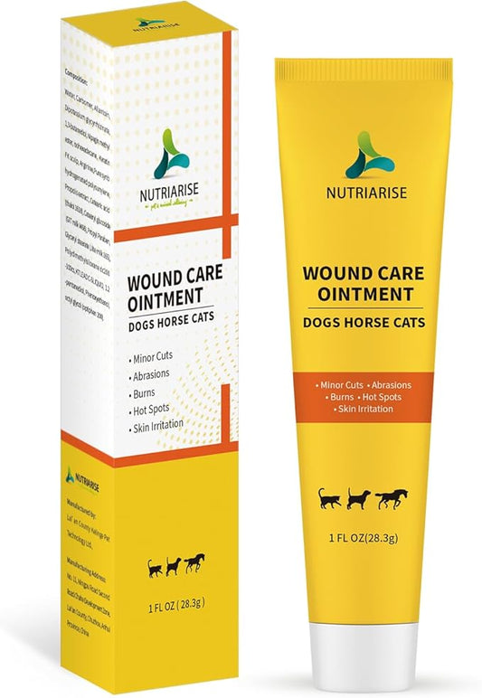 Wound Care Ointment for Dogs & Cats - Antibiotic Wound Ointment for Dogs, Cat Wound Ointment, Hot Spot & Itchy Skin Relief, Vet-Recommended Healing Ointment, 1oz