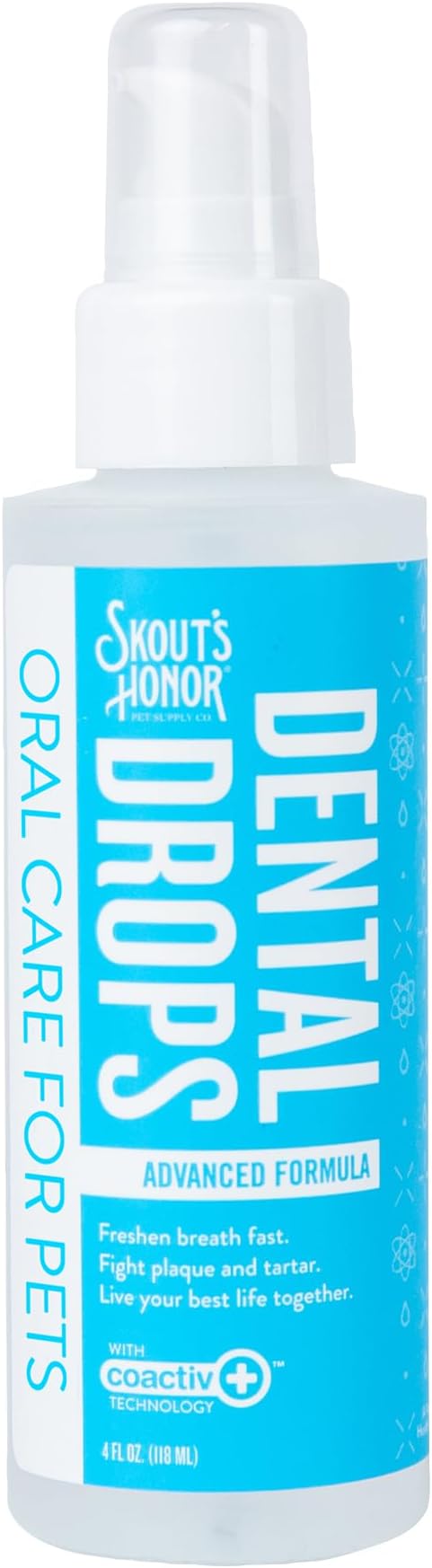 SKOUT'S HONOR Fresher Breath Advanced Dental Drops - Fights Plaque and Tartar, Freshens Breath Fast, No Brushing Required, 4oz