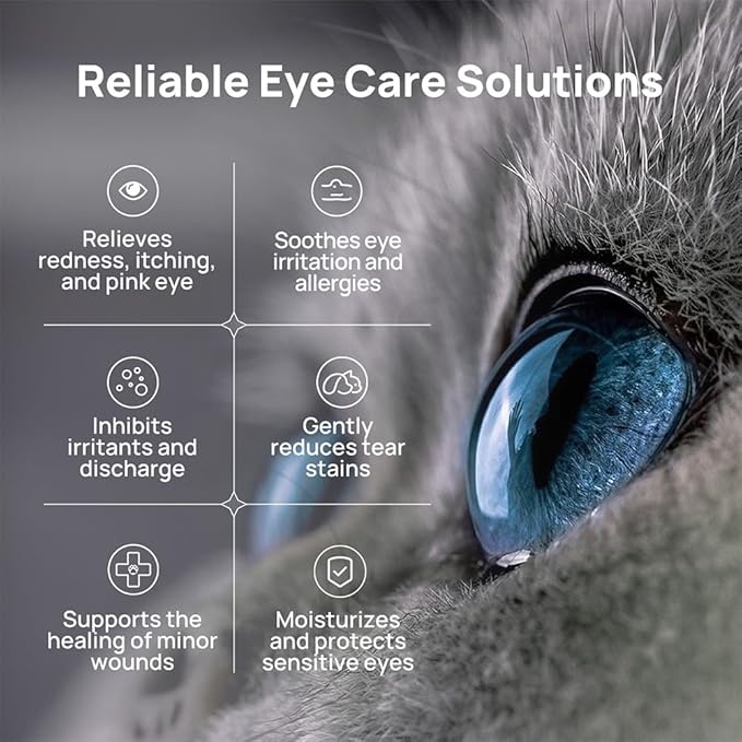 HICC PET Dog Eye Gel, Vet-Recommended Dog Eye Infection Treatment, Cat Eye Drops Wash, Soothes Irritation, Moisturizes Dry Eyes, Pet Eye Drops Ointment Alternative for Dogs, Cats, Horses. 2 fl oz