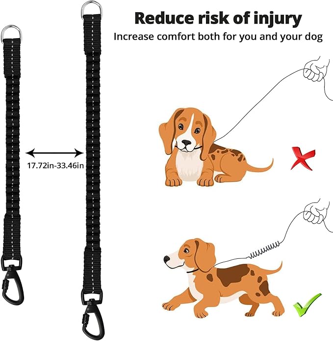 Long Dog Leash 30 FT: Heavy Duty Rope Leashes for Dogs Training with Swivel Lockable Hook Reflective Threads Bungee and Padded Handle - Dog Lead for Large Small Medium Dogs Outside Walking Hiking