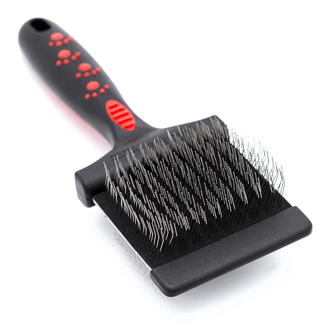 Jeffers Pet Double Sided Grooming Slicker Brush for Dogs, Cats, Puppies – Flexible Head with Stainless Steel Pins – Detangler Tool for Mats, Loose Fur, Shedding – Home or Professional Use - Large