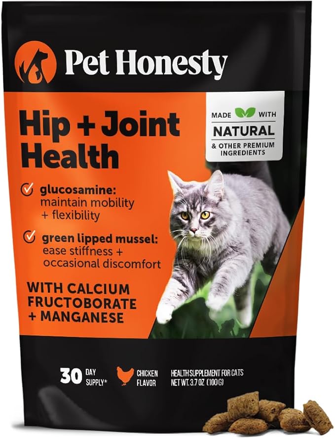 Cat Hip + Joint Health Chews – Crunchy & Creamy Cat Joint Support Supplement - Glucosamine, Chondroitin & Omega-3s – Supports Mobility, Flexibility & Comfort for Indoor & Outdoor Cats (Chicken 30-Day)