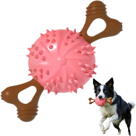 Indestructible Dog Chew Toy, Durable Chew Toy for Small and Medium Dogs, Interactive Bone Toy to Keep Dogs Busy, Teeth Cleaning Toy, Multifunctional Dog Toy for Treats/Cleaning/Chewin
